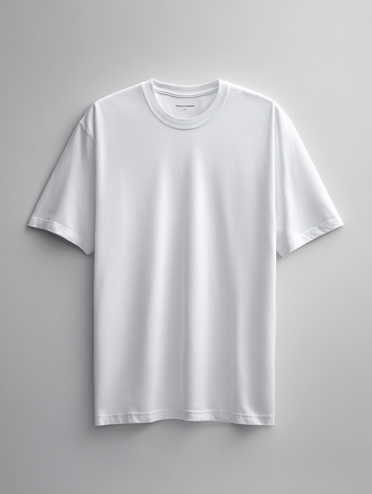 Vit t-shirt med axelöppning